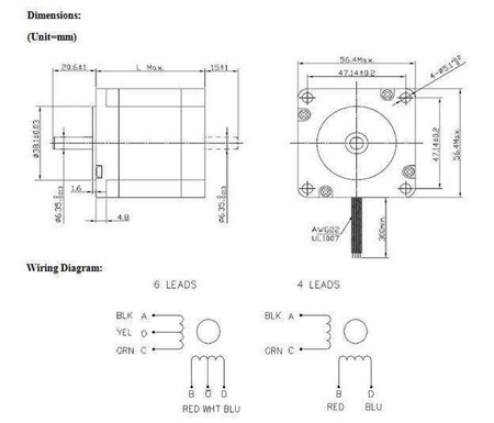 Silnik krokowy Nema 23 57HS56-2804 CNC